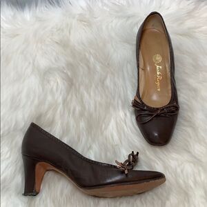 Jack Rogers Vintage Brown Leather Pumps Sz 6